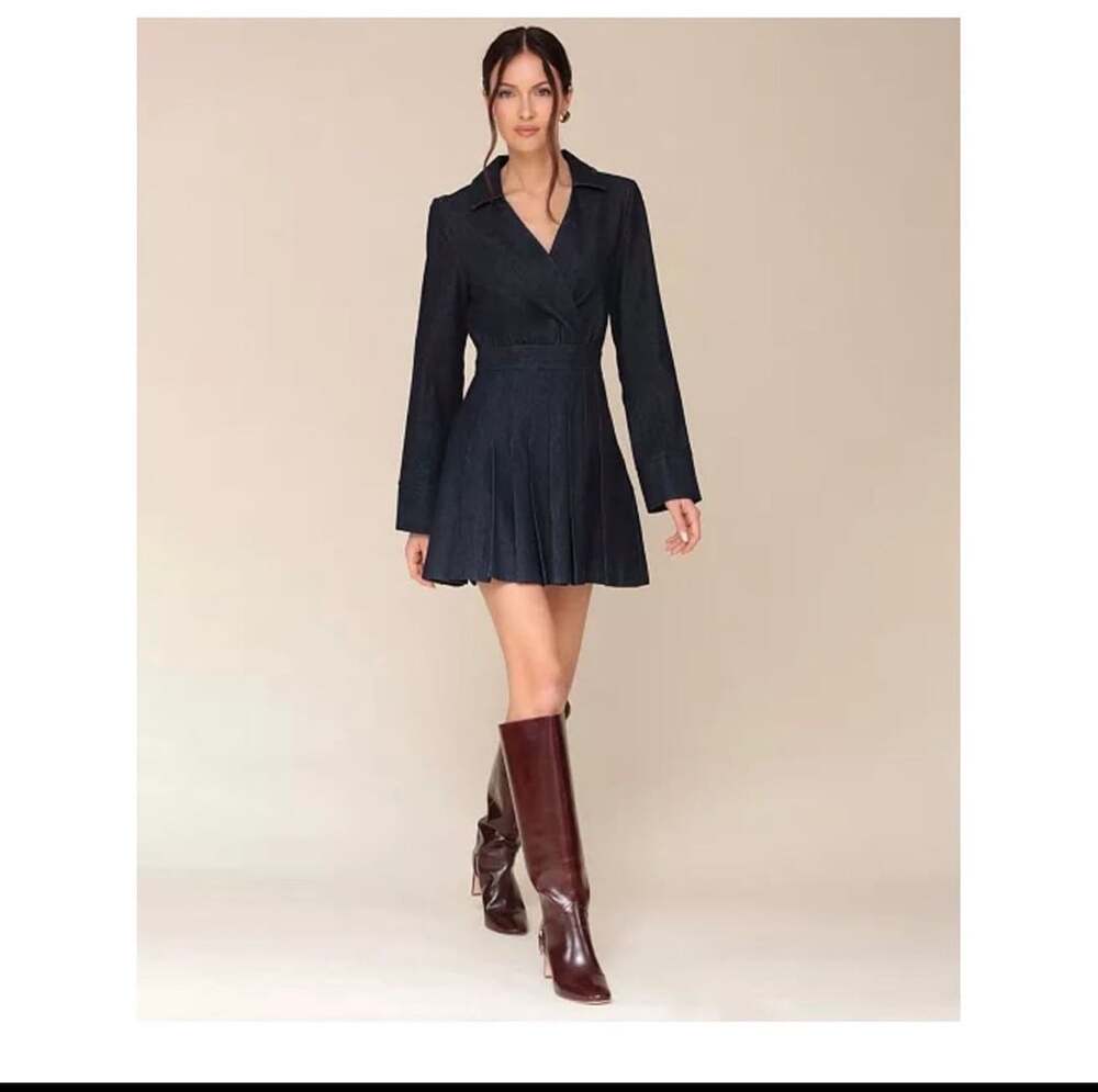 Avec Les Filles Denim Wrap Dress Size M